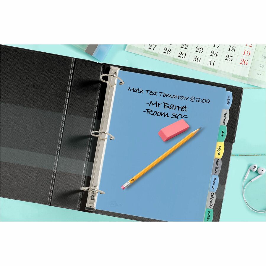 Avery&reg; Big Tab&trade; Write & Erase Plastic Dividers, 8 tabs, 1 set - 16171