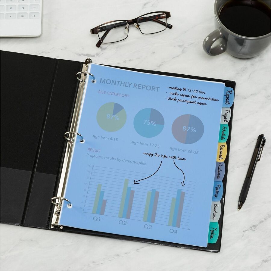 Avery&reg; Big Tab™ Write & Erase Plastic Dividers, 8 tabs, 1 set - 16171