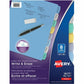 Avery&reg; Big Tab&trade; Write & Erase Plastic Dividers, 8 tabs, 1 set