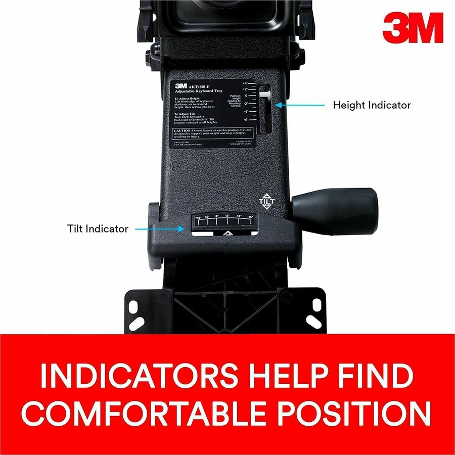 3M Sit/Stand Easy Keyboard Tray Platform Gel Wrists Precise Mouse Pad - AKT180LE