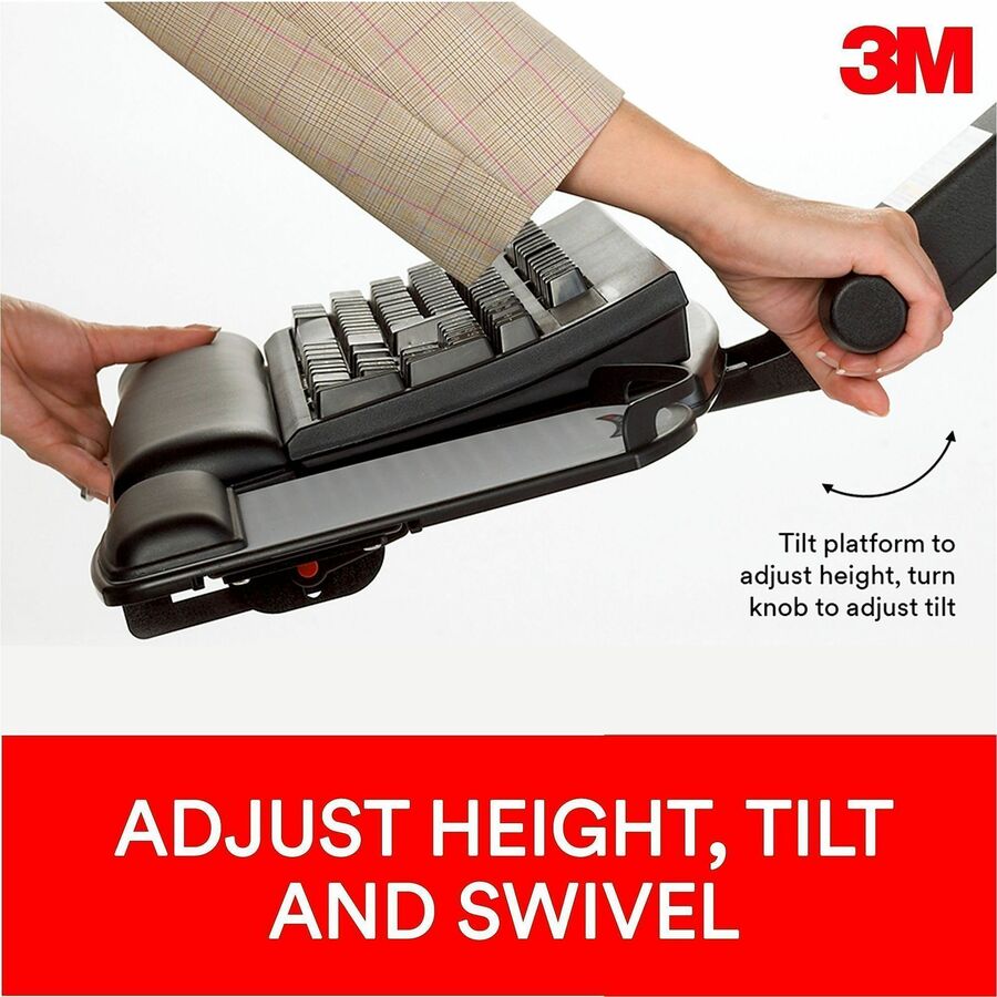 3M Sit/Stand Easy Keyboard Tray Platform Gel Wrists Precise Mouse Pad - AKT180LE