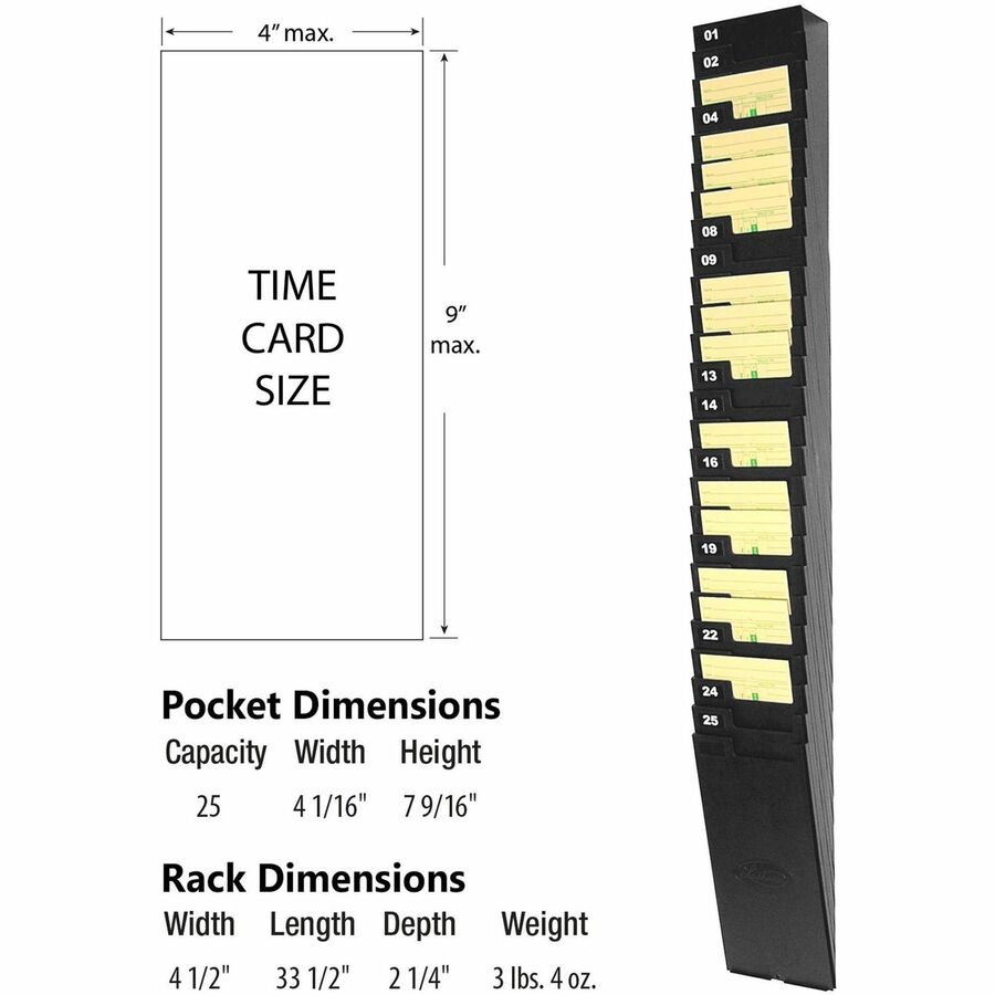 Lathem 25-Pocket Expandable Time Card Rack - 259EX