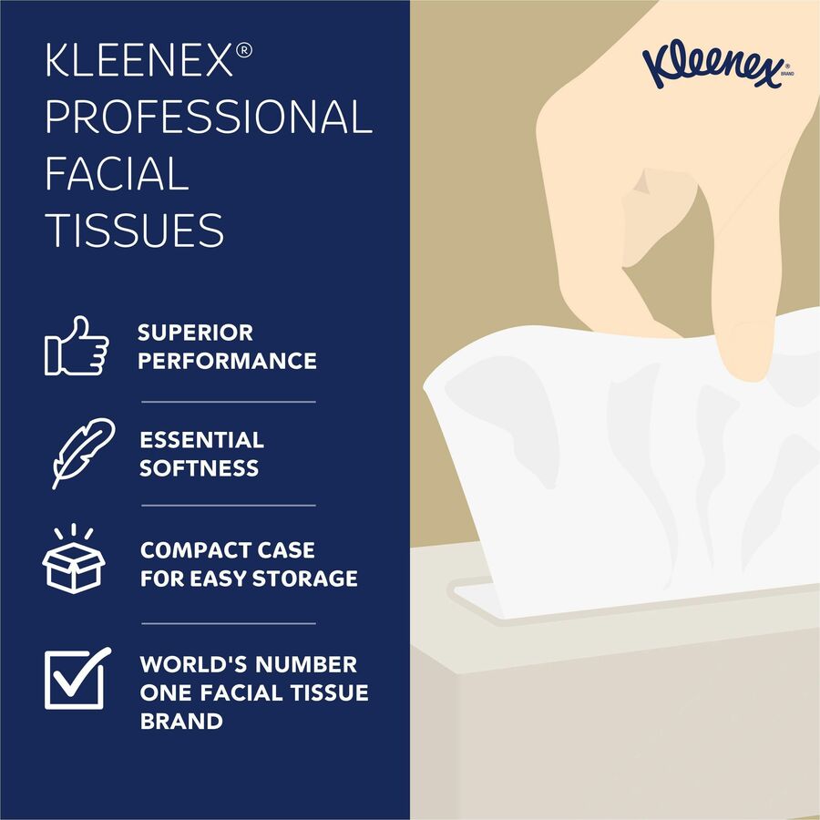 Kleenex Professional Facial Tissue for Business - Flat Box - 03076