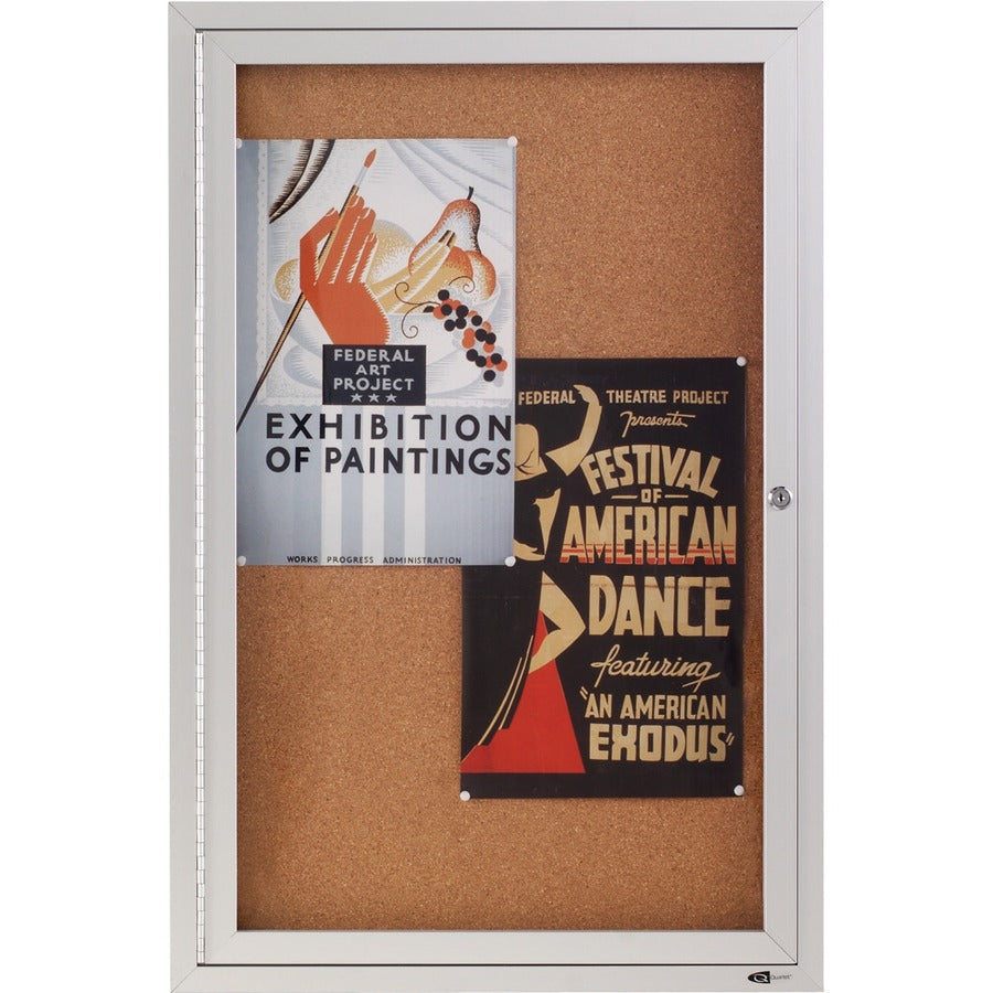 Quartet Enclosed Bulletin Board for Indoor Use - 2363