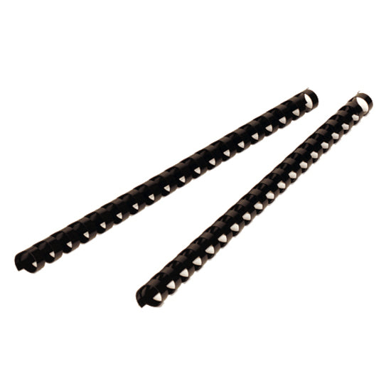 Fellowes Plastic Binding Combs - Black, 1/4" Diameter - 52366