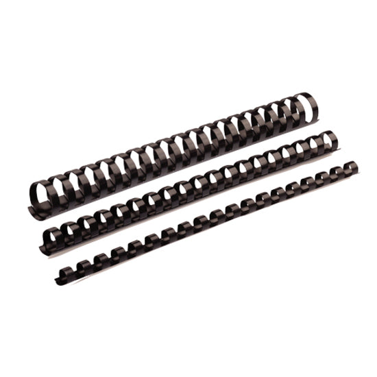 Fellowes Plastic Binding Combs - Black, 1/4" Diameter - 52366