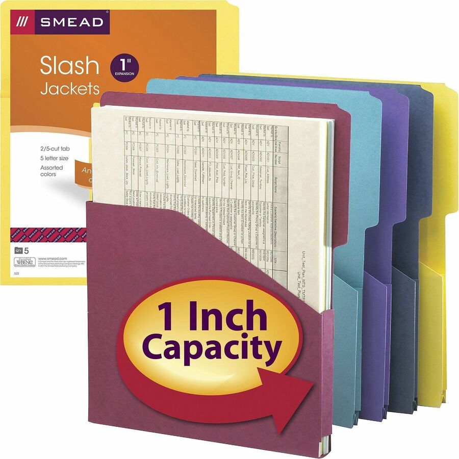 Smead Organized Up 2/5 Tab Cut Letter Recycled File Jacket - 75445