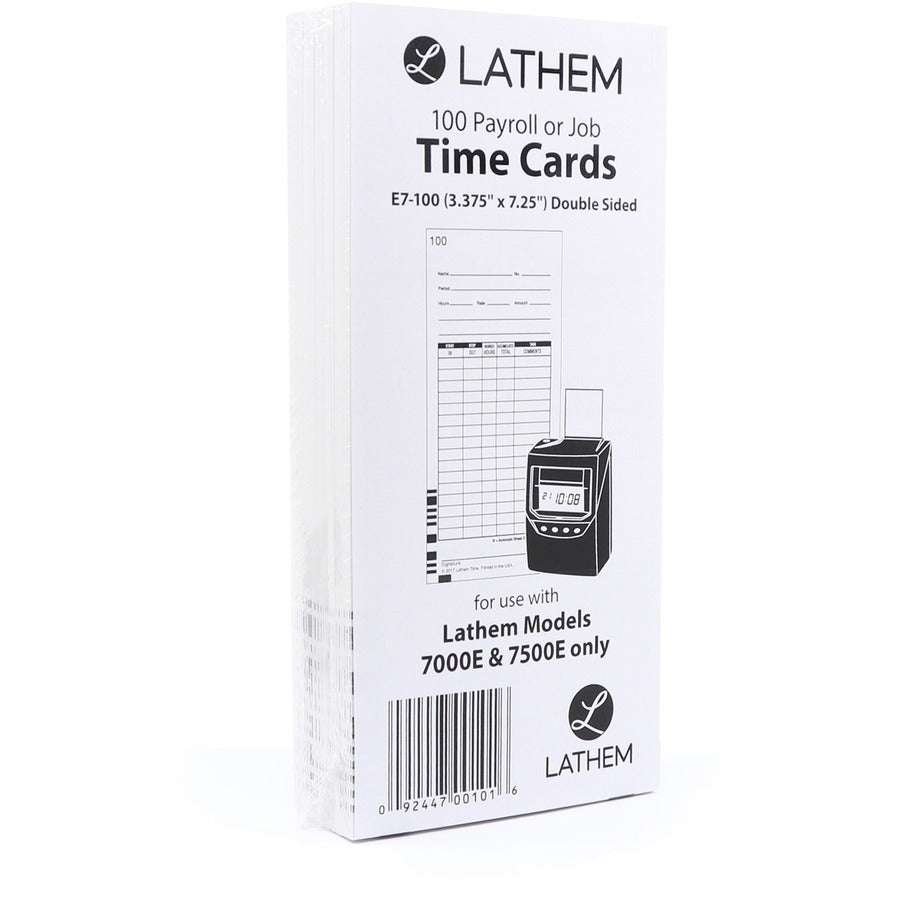Lathem E7 - Timecards (Box of 1000) - E7