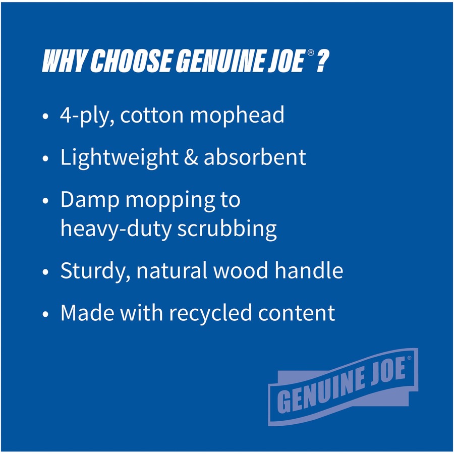 Genuine Joe Wood Handle Complete Wet Mop - 54201