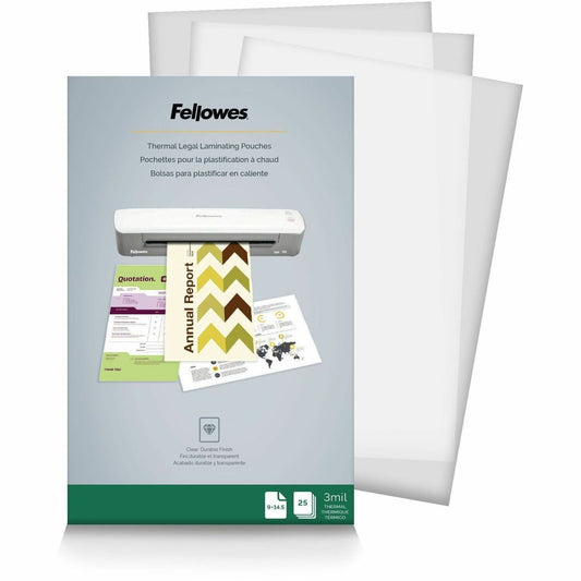 Fellowes Glossy Pouches - Legal, 3 mil, 25 pack