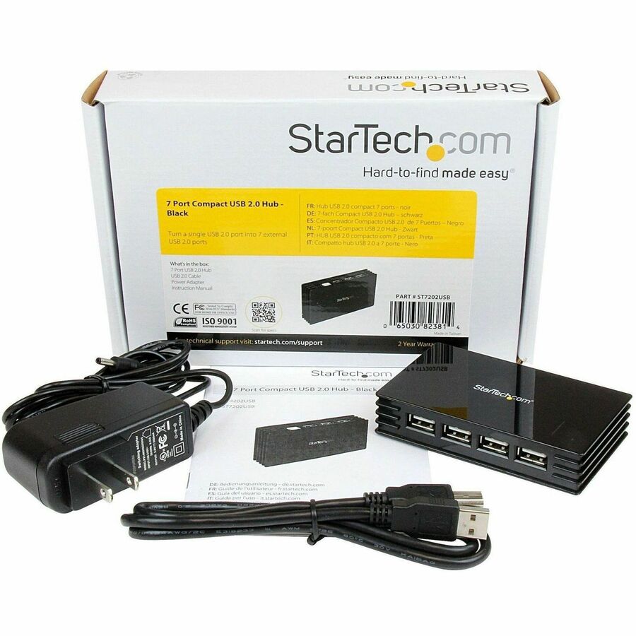 StarTech.com 7 Port USB 2.0 Hub - Hub - 7 ports - Hi-Speed USB - ST7202USB