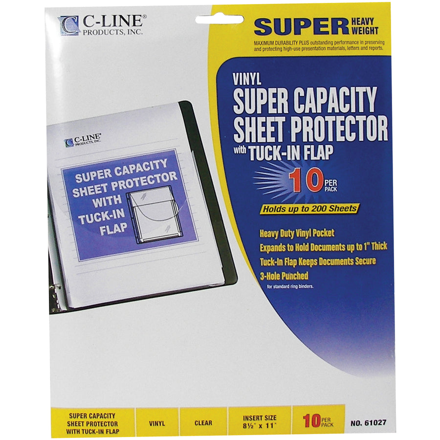 C-Line Super Capacity Sheet Protector with Tuck-in Flap - 61027