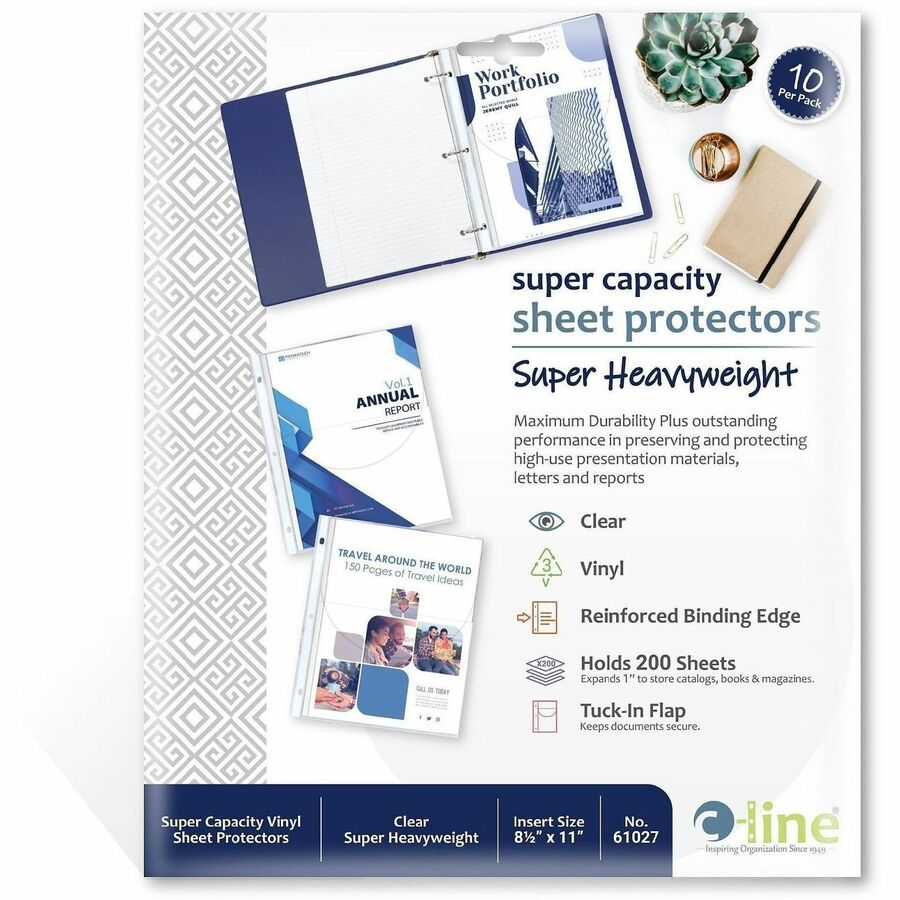 C-Line Super Capacity Sheet Protector with Tuck-in Flap - 61027