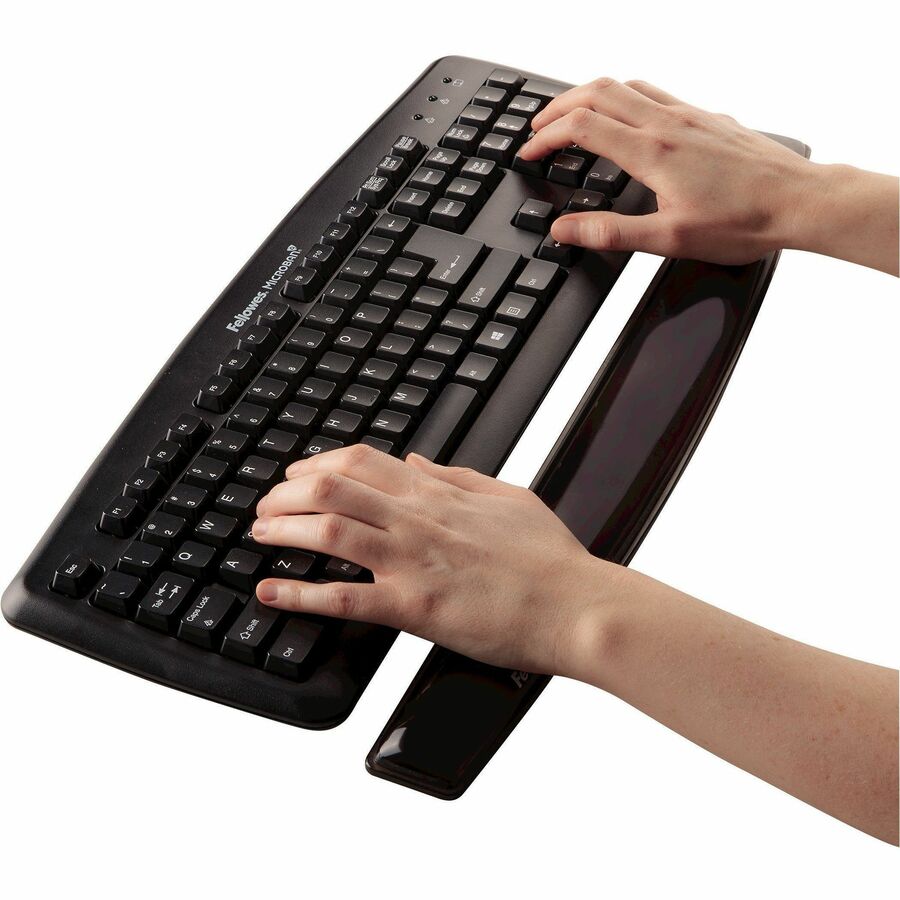 Fellowes Crystals&trade; Gel Keyboard Wrist Support Black - 9112201