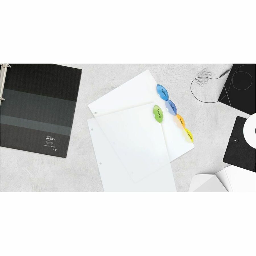 Avery Insertable Style Edge™Plastic Dividers for Laser and Inkjet Printers, 5 tabs - 11200