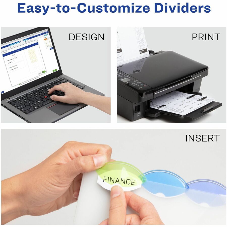 Avery&reg; Insertable Style Edge™ Plastic Dividers, 5 tabs, 1 set - 11200
