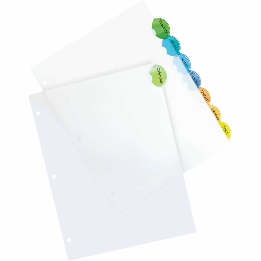 Avery&reg; Insertable Style Edge&trade; Plastic Dividers, 8 tabs, 1 set - 11201