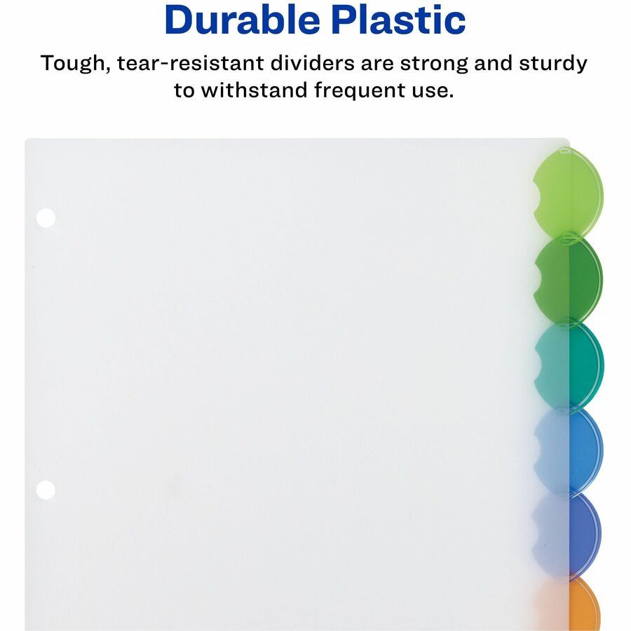 Avery&reg; Insertable Style Edge™ Plastic Dividers, 8 tabs, 1 set - 11201