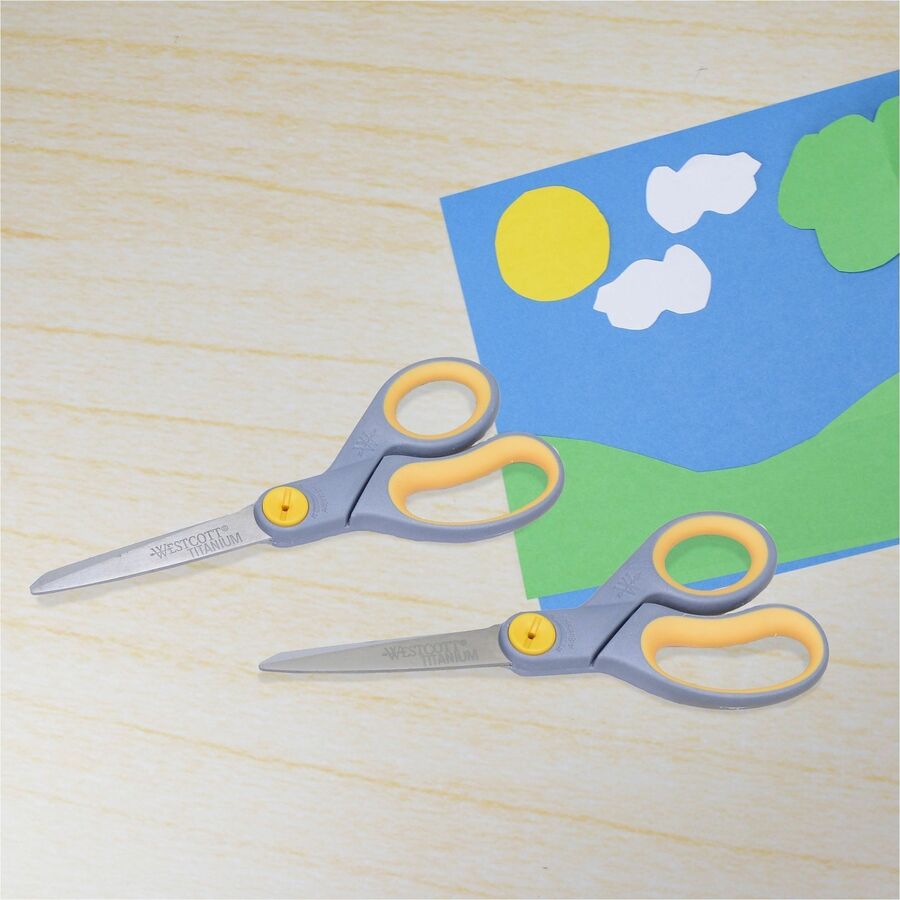 Westcott 8" Straight Soft Handle Titanium-Bonded Glide Scissors - 13901