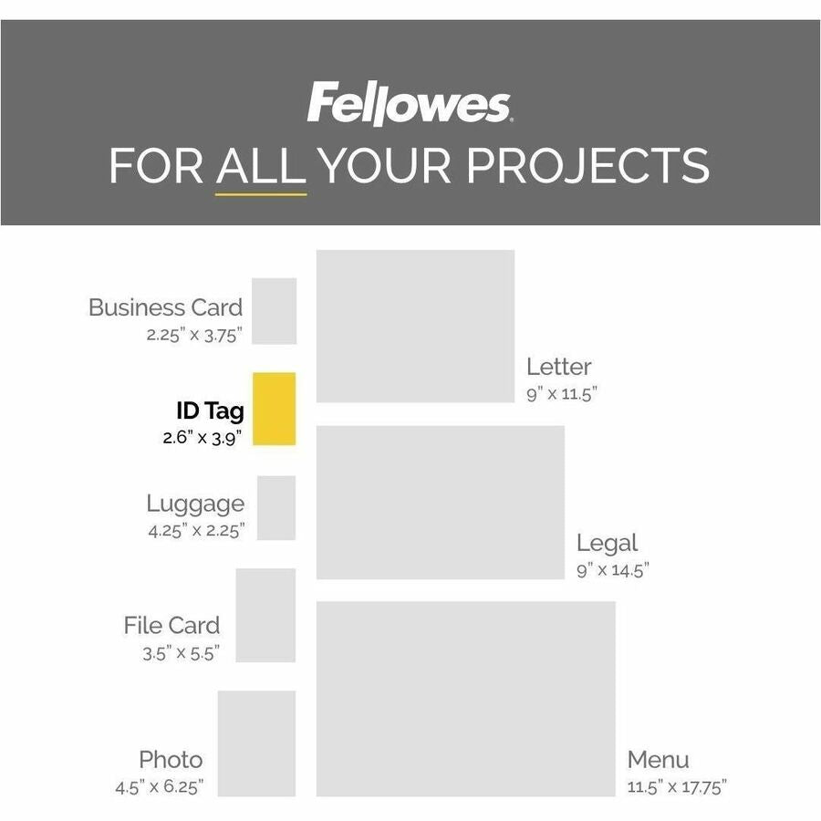 Fellowes Glossy Pouches - ID Tag not punched, 5 mil, 25 pack - 52007
