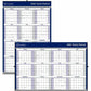Brownline Reversable Yearly Wall Calendar, 24" x 36" , English