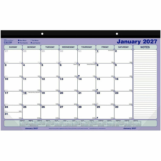 Blueline Monthly Desk Pad Calendar, 17-3/4" x 10-7/8" , English