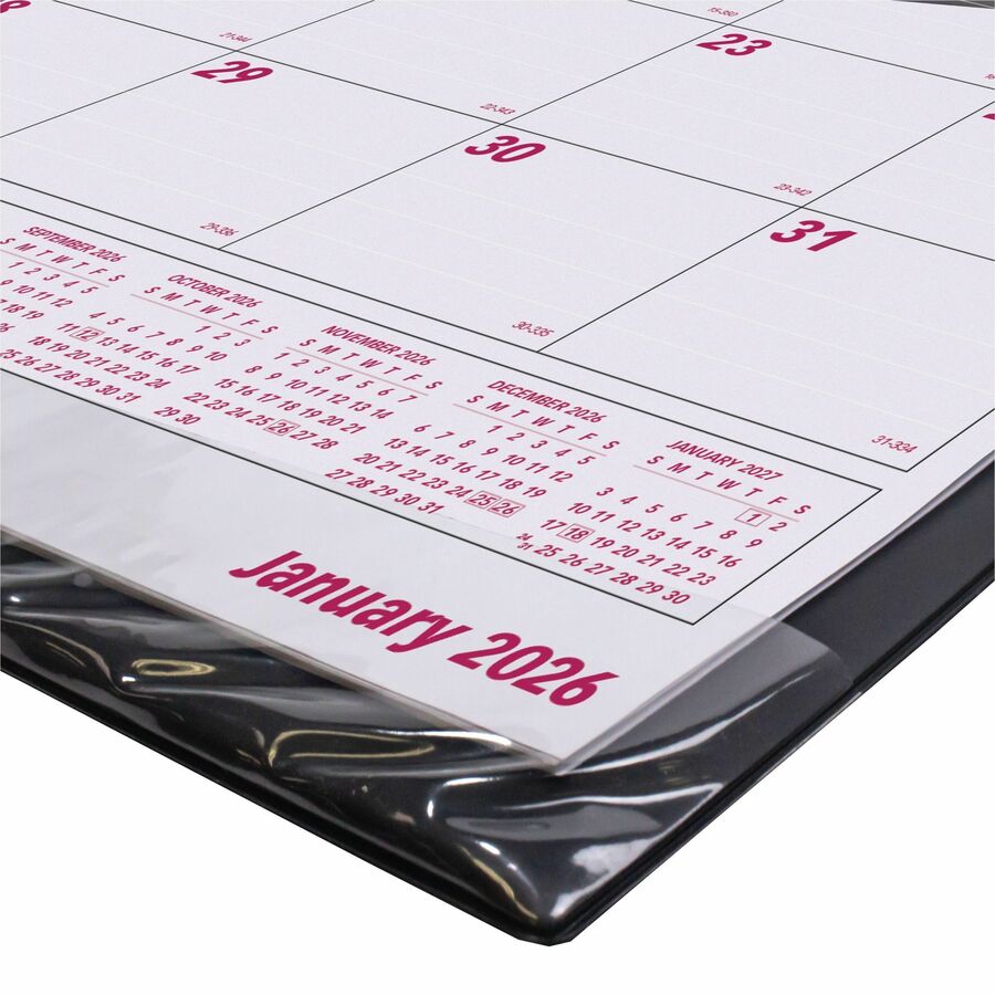 Brownline 2026 12-Month Monthly Desk Pad Calendar with Vinyl Holder - January to December - 24-1/4" x 19-1/8" - English - C191924