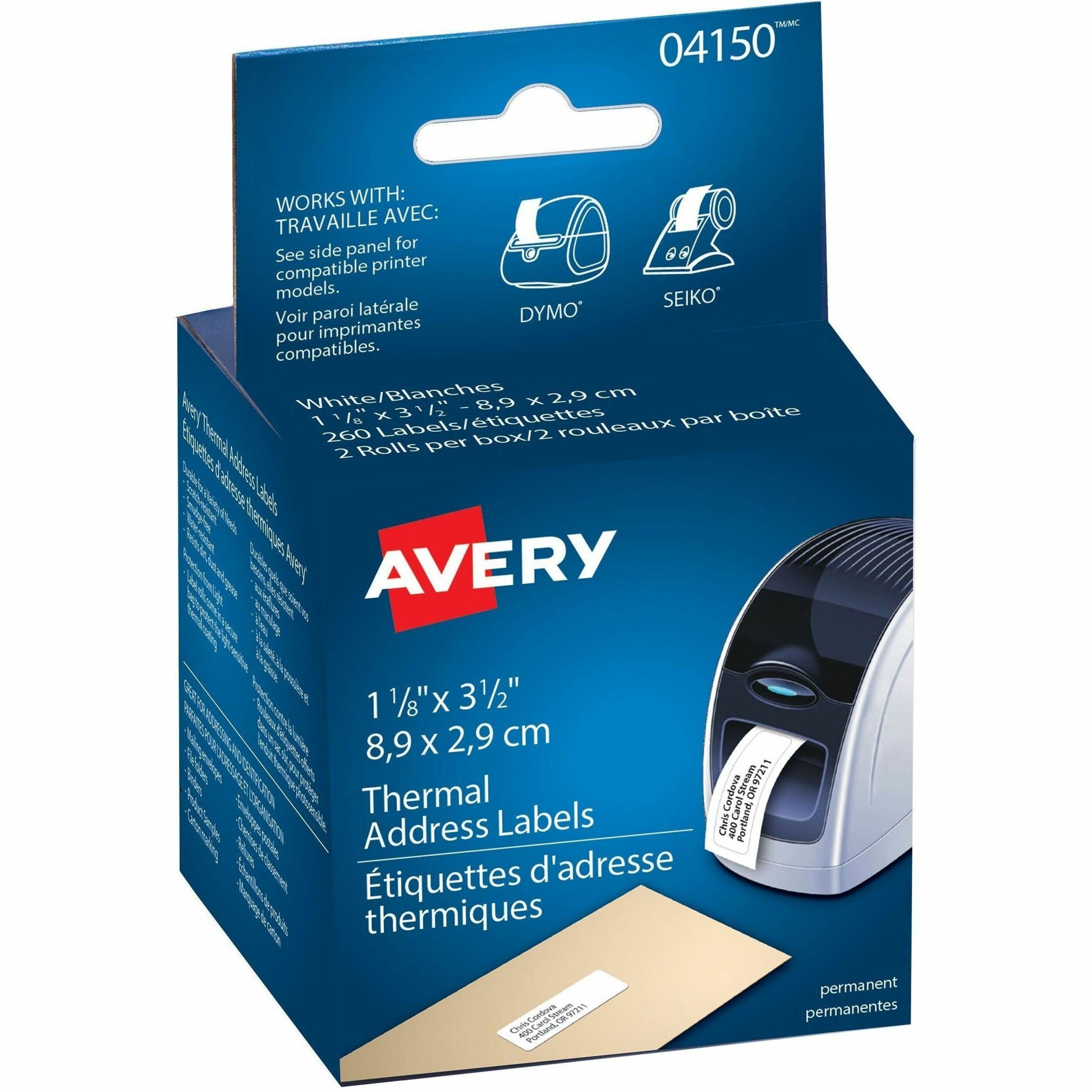Avery Thermal Label Printer 1 1/8 x 3 1/2" Mailing Label