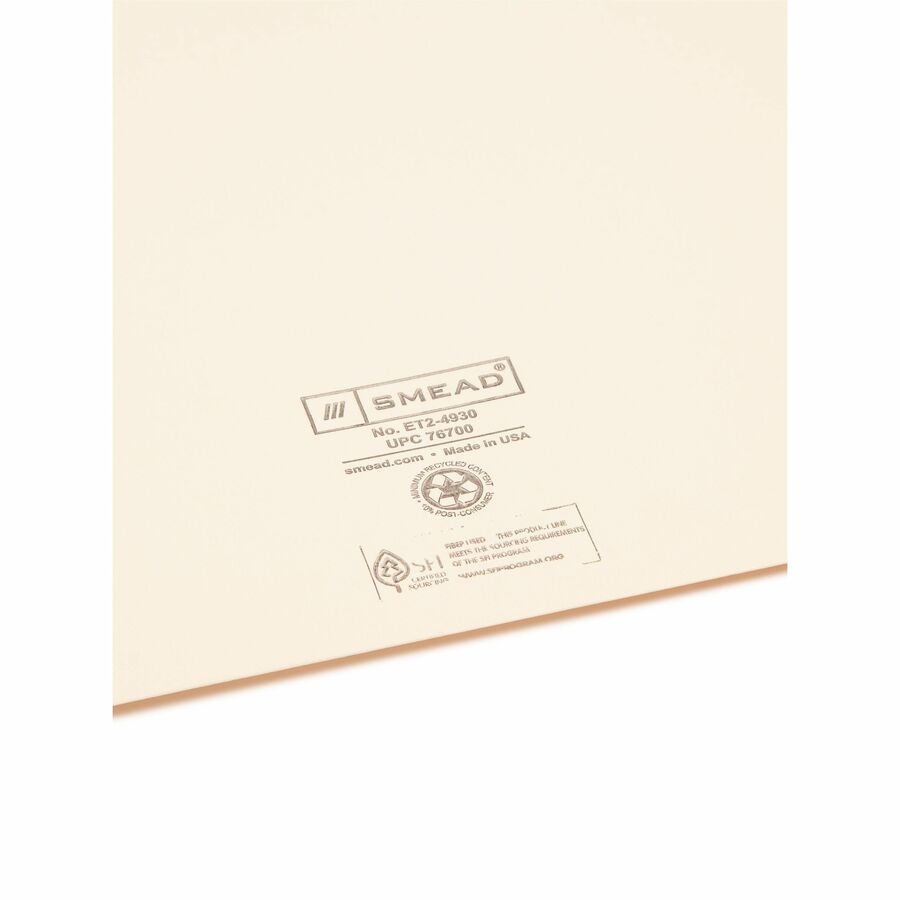 Smead Shelf-Master Straight Tab Cut Legal Recycled File Jacket - 76700