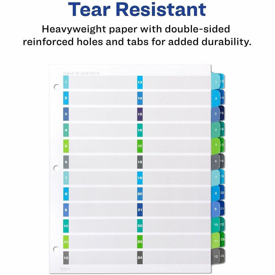 Avery&reg; Ready Index&reg; Double Column Table of Content Dividers, 24 tabs - 11321
