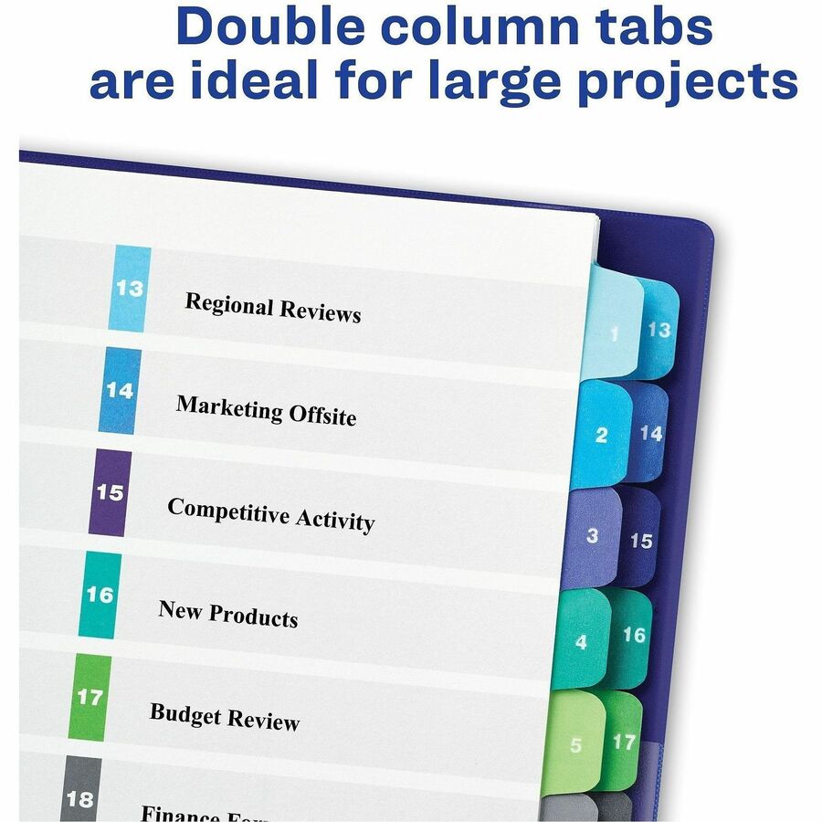 Avery&reg; Ready Index&reg; Double Column Table of Content Dividers, 24 tabs - 11321