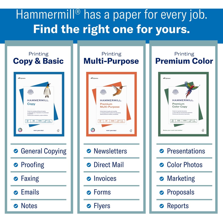 Hammermill Color Copy Cover for Color Copiers, Inkjet & Laser Printers - White - 122556