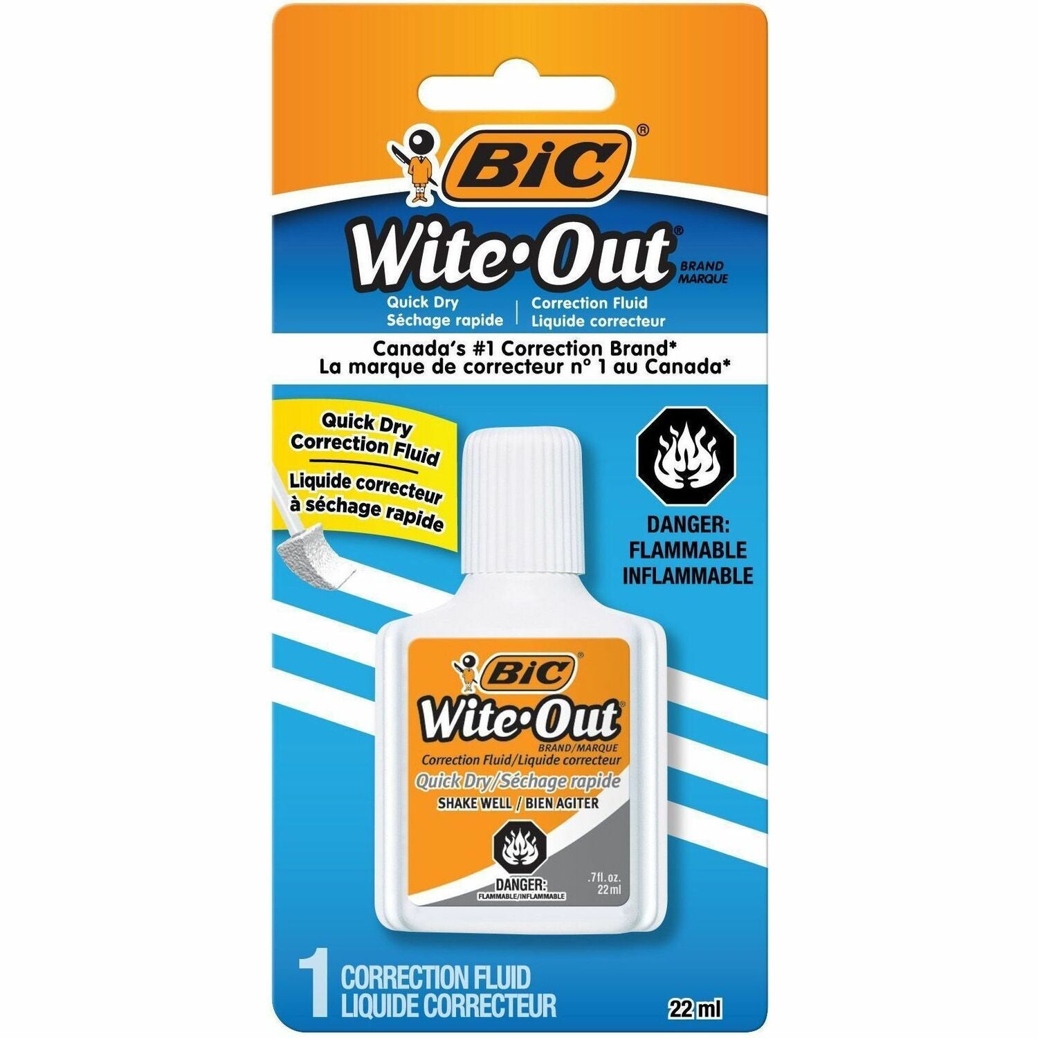 BIC Quick Dry Correction Fluid, White