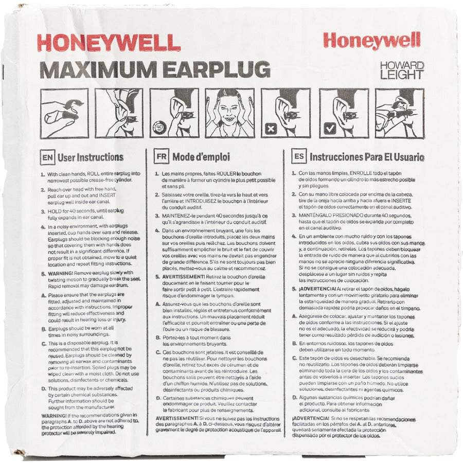 Honeywell Foam Ear Plugs Corded - MAX30