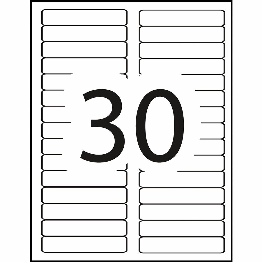 Avery Red Filing Labels with TrueBlock™ Technology for Laser and Inkjet Printers, 3-7/16" x 2/3" - 05066