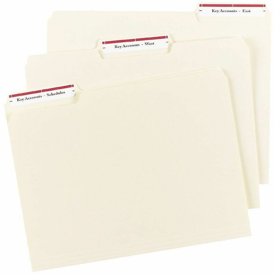 Avery Red Filing Labels with TrueBlock™ Technology for Laser and Inkjet Printers, 3-7/16" x 2/3" - 05066