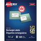 Avery White Rectangle Labels 1 1/2" x 4" , Permanent Adhesive, for Laser and Inkjet Printers