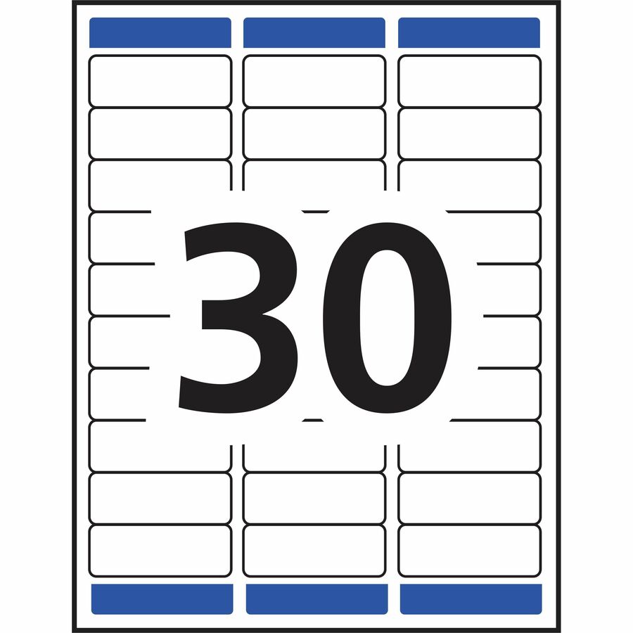 White Rectangle Labels with Sure Feed™ Easy Peel&reg;, 1" x 2 ⅝" , Permanent Adhesive, for Laser and Inkjet Printers - 05160