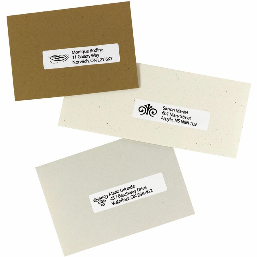 Avery White Rectangle Labels with Sure Feed™ Technology Easy Peel&reg;, 1" x 4" , Permanent Adhesive, for Laser and Inkjet Printers - 05161