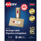 Avery White Rectangle Labels with Sure Feed™ Technology Easy Peel&reg;, 1" x 4" , Permanent Adhesive, for Laser and Inkjet Printers