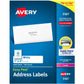 Avery&reg; White Rectangle Labels with Sure Feed&trade; Technology,Easy Peel&reg;, 1" x 4" , for Laser and Inkjet Printers