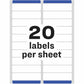 Avery&reg; White Rectangle Labels with Sure Feed&trade; Technology,Easy Peel&reg;, 1" x 4" , for Laser and Inkjet Printers - 05161