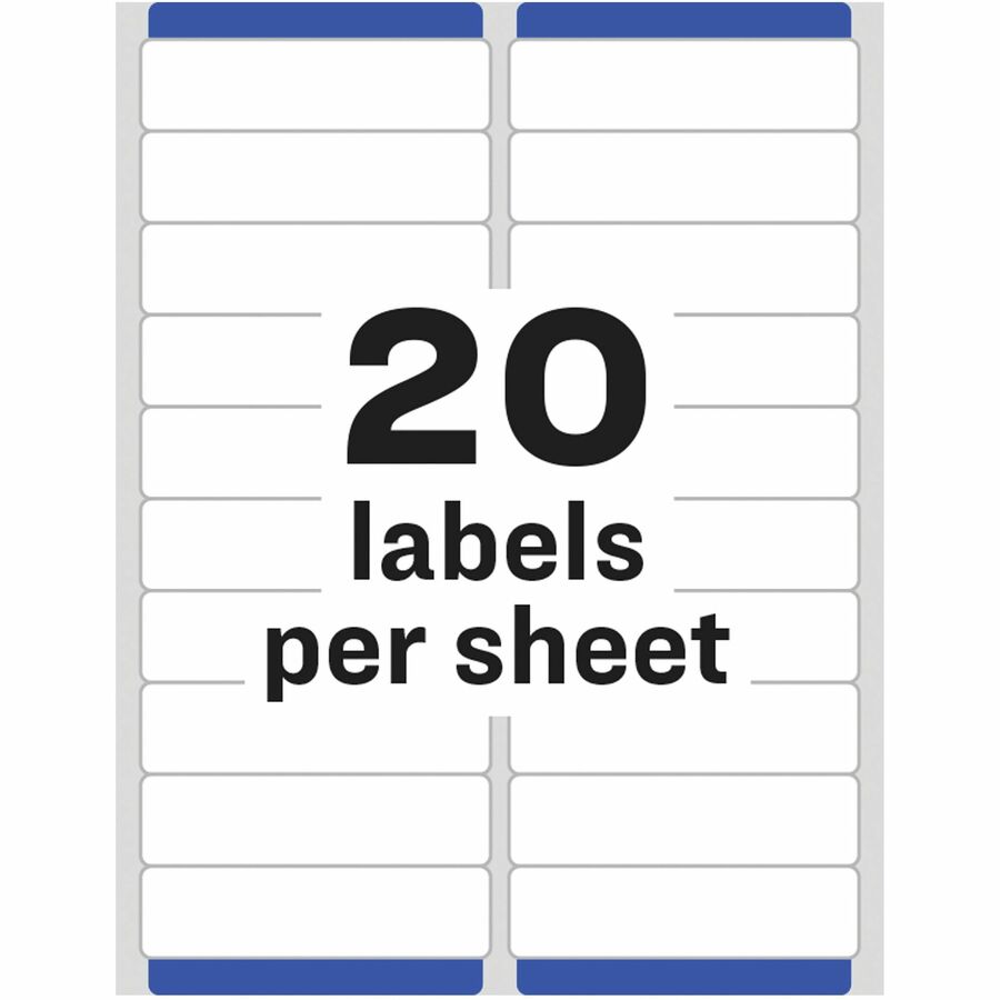 Avery&reg; White Rectangle Labels with Sure Feed&trade; Technology,Easy Peel&reg;, 1" x 4" , for Laser and Inkjet Printers - 05161