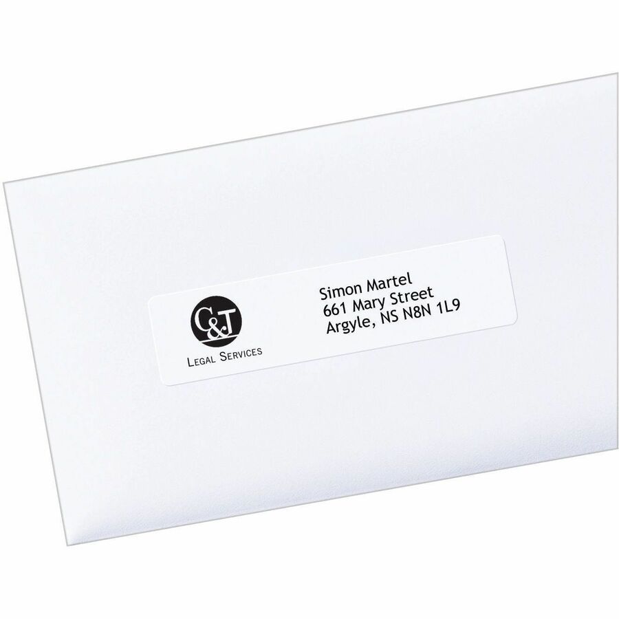 Avery White Rectangle Labels with Sure Feed™ Technology Easy Peel&reg;, 1" x 4" , Permanent Adhesive, for Laser and Inkjet Printers - 05161