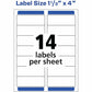 Avery&reg; White Rectangle Labels with Sure Feed&trade; Technology,Easy Peel&reg;, 1-1/3" x 4" , for Laser and Inkjet Printers - 05162