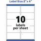Avery&reg; White Rectangle Labels with Sure Feed&trade; Technology,TrueBlock&reg;, 2" x 4" , for Laser and Inkjet Printers - 05163