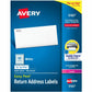 Avery&reg; White Rectangle Labels with Sure Feed&trade; Technology,Easy Peel&reg;, 1/2" x 1-3/4" , for Laser and Inkjet Printers