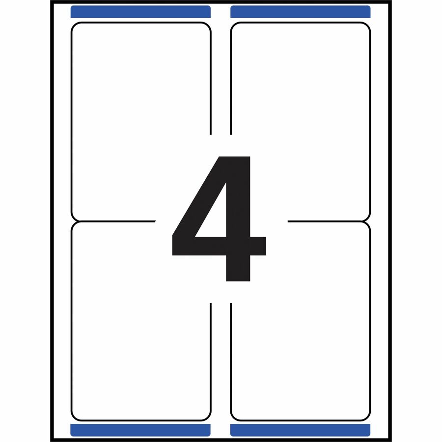 Avery White Rectangle Labels with Sure Feed™ Technology TrueBlock&reg; 3-1/2" x 5" , Permanent Adhesive, for Laser and Inkjet Printers - 05168