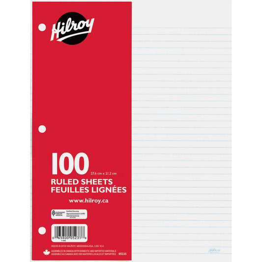 Hilroy 7mm Ruled With Margin Filler Paper