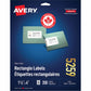 Avery White Rectangle Labels 1 1/2" x 4" , Permanent Adhesive, for Laser and Inkjet Printers